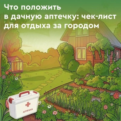 Собираясь на дачу, не забудьте аптечку!